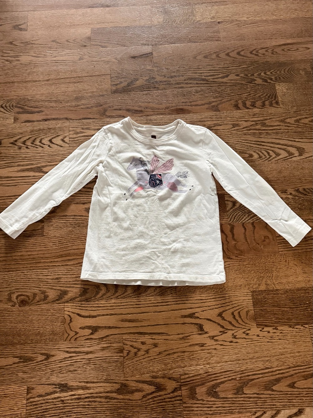 Tea Collection White Long-Sleeve Tee with horse print